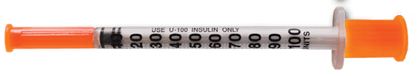 1 ml insulin syringe, 100 units, U-100